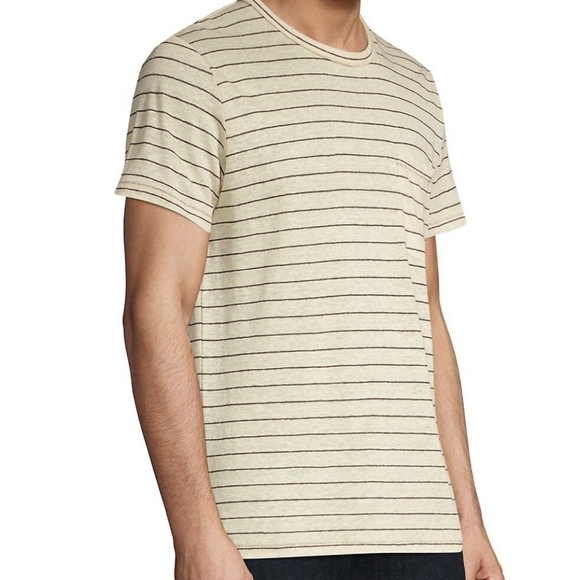 Rag Bone Owen Linen Stripe Pocket Tee 